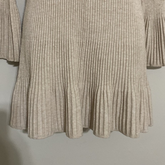 Anthropologie Daily Practice women XS Bell-Sleeve Sweater Beige Knit y2k casual - Picture 5 of 15